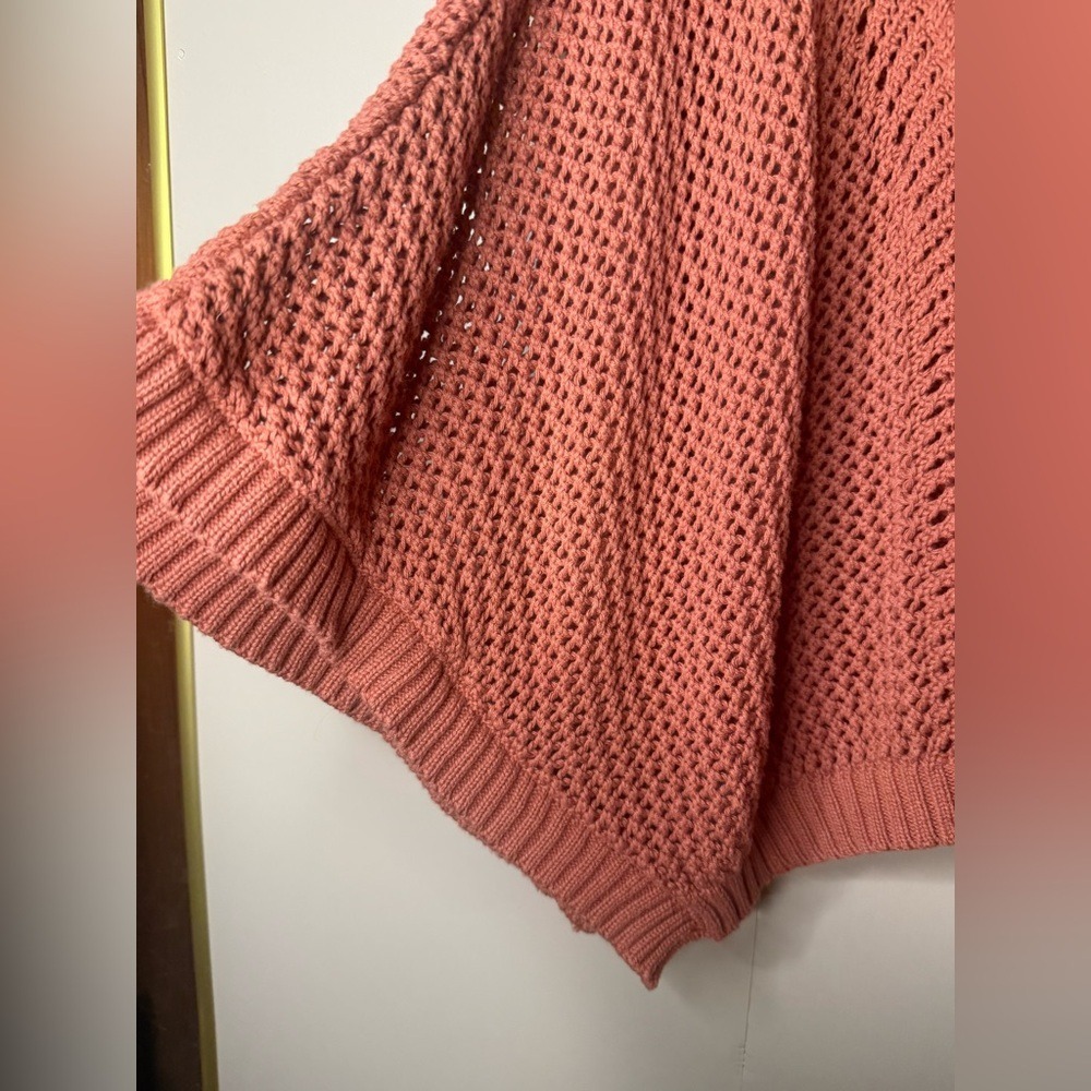 essica Simpson Open Crochet Batwing Sweater Rust Boho Festival Medium - Picture 4 of 6